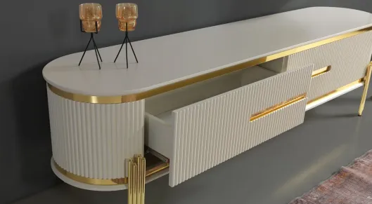 Product img 2, Cumba White Metal Ayaklı TV Ünitesi 